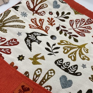 Összehúzható hátizsák madár és növény mintás jacquard és bútorszövet anyagokból - táska & tok - hátizsák - tornazsák, gymbag - Meska.hu