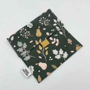 Uzsonnás tasak - őszies gyümölcsös- zöld/okker - Meska.hu