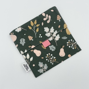 Uzsonnás tasak - őszies gyümölcsös- rózsaszín/zöld, Táska & Tok, Uzsonna- & Ebéd tartó, Szendvics csomagoló, Varrás, MESKA