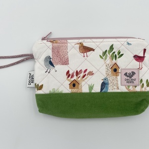 Steppelt, madaras pipere táska - narancs/fűzöld kord - táska & tok - neszesszer - Meska.hu