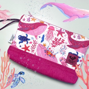 Rózsaszín, steppelt, bálnás pipere táska magenta korddal, Táska & Tok, Neszesszer, Varrás, MESKA