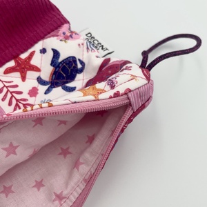 Rózsaszín, steppelt, bálnás pipere táska magenta korddal - táska & tok - neszesszer - Meska.hu