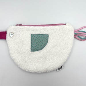 Kacsa haver pipere táska - fehér buklé/türkiz, magenta csőr - táska & tok - neszesszer - Meska.hu