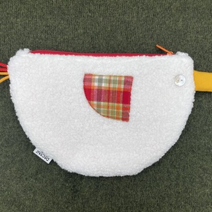 Kacsa haver pipere táska - fehér buklé/kockás, sárga csőr, Táska & Tok, Neszesszer, Varrás, MESKA