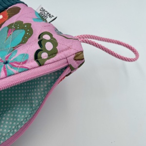 Steppelt, virágos pipere táska - rózsaszín/petrolkék kord/rózsaszín fül - táska & tok - neszesszer - Meska.hu