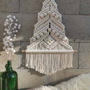 Makramé fenyőfa, Otthon & Életmód, Dekoráció, Asztal és polc dekoráció, Asztaldísz, Csomózás, MESKA