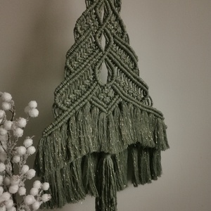 Makramé fenyőfa - otthon & életmód - dekoráció - asztal és polc dekoráció - asztaldísz - Meska.hu