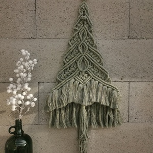 Makramé fenyőfa, Otthon & Életmód, Dekoráció, Asztal és polc dekoráció, Asztaldísz, Csomózás, MESKA