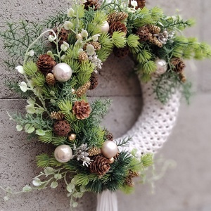 Karácsonyi ajtódísz , Otthon & Életmód, Dekoráció, Asztal és polc dekoráció, Asztaldísz, Csomózás, MESKA