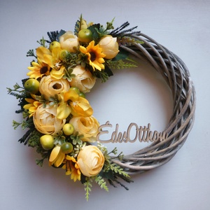 Édes Otthon napraforgós ajtódísz  - otthon & életmód - dekoráció - Meska.hu