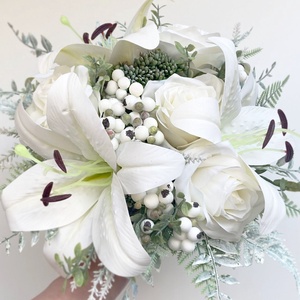 Liliomos menyasszonyi örök csokor  - esküvő - menyasszonyi- és dobócsokor - Meska.hu