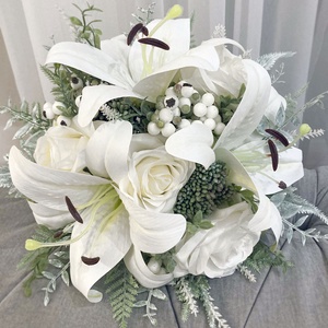 Liliomos menyasszonyi örök csokor  - esküvő - menyasszonyi- és dobócsokor - Meska.hu