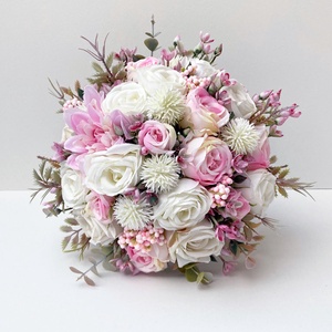 Rózsaszín és fehér menyasszonyi csokor  - esküvő - menyasszonyi- és dobócsokor - Meska.hu