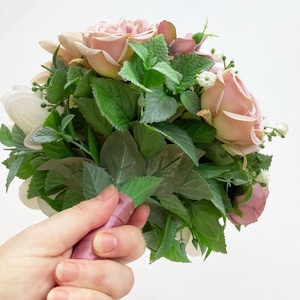 Selyemvirág menyasszonyi csokor mályva - esküvő - menyasszonyi- és dobócsokor - Meska.hu