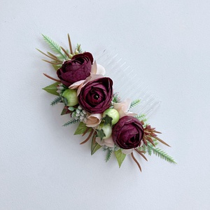 Fésűs selyemvirág hajdísz  - esküvő - hajdísz - fésűs hajdísz - Meska.hu