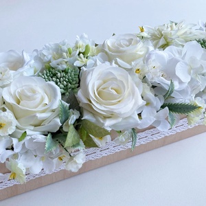 Vintage esküvői főasztaldísz selyemvirágból nagy - esküvő - dekoráció - asztaldísz - Meska.hu