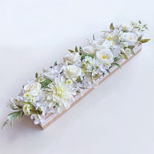 Vintage esküvői főasztaldísz selyemvirágból nagy - esküvő - dekoráció - asztaldísz - Meska.hu