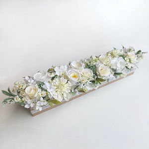 Vintage esküvői főasztaldísz selyemvirágból nagy - esküvő - dekoráció - asztaldísz - Meska.hu