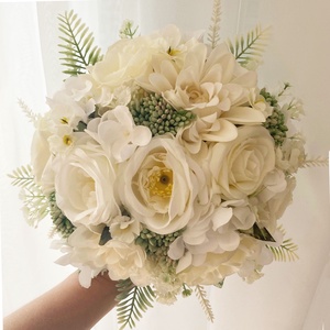 Selyemvirág menyasszonyi csokor  - esküvő - menyasszonyi- és dobócsokor - Meska.hu