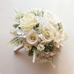 Selyemvirág menyasszonyi csokor  - esküvő - menyasszonyi- és dobócsokor - Meska.hu