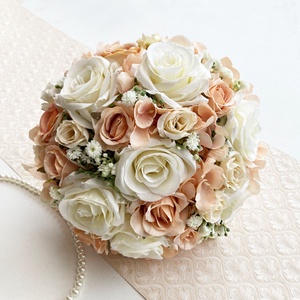 Selyemvirág menyasszonyi csokor púder  - esküvő - menyasszonyi- és dobócsokor - Meska.hu