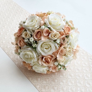 Selyemvirág menyasszonyi csokor púder  - esküvő - menyasszonyi- és dobócsokor - Meska.hu