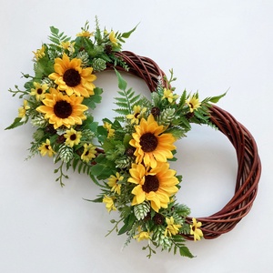 2 db-os Napraforgós nyári ajtódísz greenery stílusban - otthon & életmód - dekoráció - ajtó- és ablak dekoráció - ajtódísz & kopogtató - Meska.hu