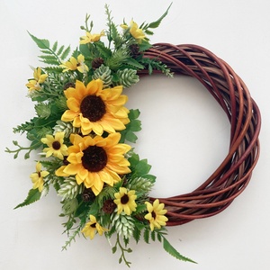 2 db-os Napraforgós nyári ajtódísz greenery stílusban - otthon & életmód - dekoráció - ajtó- és ablak dekoráció - ajtódísz & kopogtató - Meska.hu