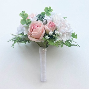 Selyemvirág menyasszonyi csokor púder fehér - esküvő - menyasszonyi- és dobócsokor - Meska.hu