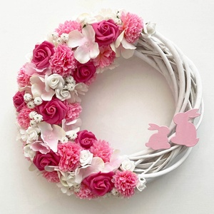 Húsvéti ajtódísz pink - Meska.hu