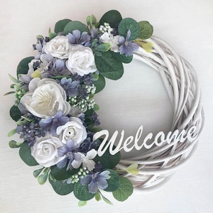 Hamvaskék ajtódísz 'Welcome' - Meska.hu