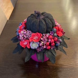 Halloween asztaldísz tökkel  - Meska.hu