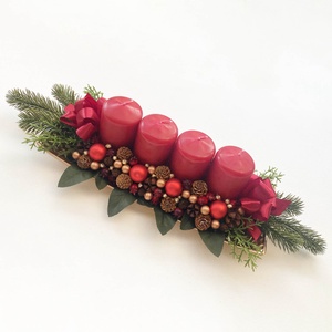 Adventi asztaldísz piros - Meska.hu