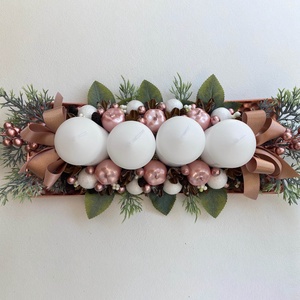 Adventi asztaldísz rosegold - karácsony - adventi díszek - adventi koszorú - Meska.hu