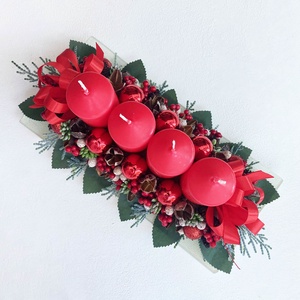 Adventi asztaldísz piros  - Meska.hu