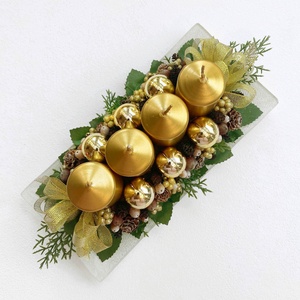 Adventi asztaldísz arany - Meska.hu