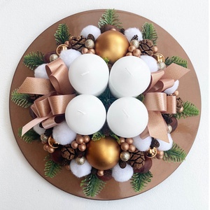 Adventi asztaldísz bronz rosegold - karácsony - karácsonyi lakásdekoráció - ünnepi asztaldekoráció - Meska.hu