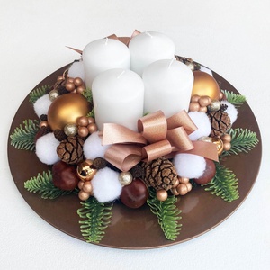 Adventi asztaldísz bronz rosegold - Meska.hu