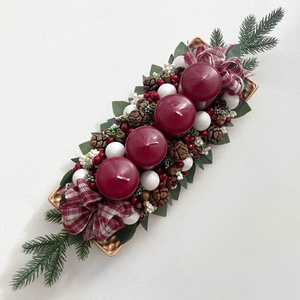 Adventi asztaldísz bordó - Meska.hu