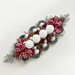 Adventi asztaldísz kockás masnival - Meska.hu