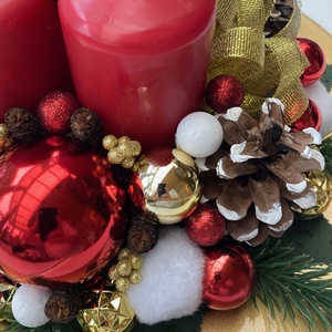 Adventi asztaldísz piros arany - karácsony - adventi díszek - adventi koszorú - Meska.hu Adventi asztaldísz piros arany - karácsony - adventi díszek - adventi koszorú - Meska.hu