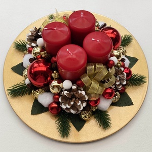Adventi asztaldísz piros arany - karácsony - adventi díszek - adventi koszorú - Meska.hu Adventi asztaldísz piros arany - karácsony - adventi díszek - adventi koszorú - Meska.hu
