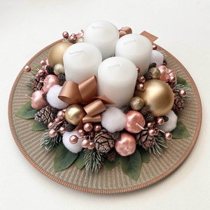 Adventi asztaldísz rosegold - Meska.hu