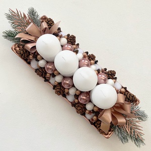 Adventi asztaldísz rose gold - Meska.hu