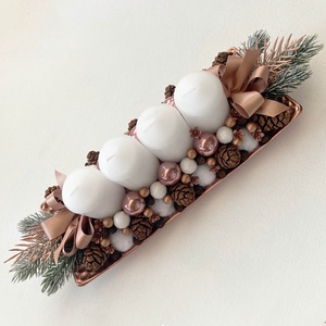 Adventi asztaldísz rose gold - karácsony - adventi díszek - adventi koszorú - Meska.hu