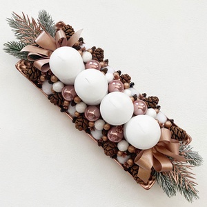 Adventi asztaldísz rose gold, Karácsony, Adventi díszek, Adventi koszorú, Virágkötés, MESKA