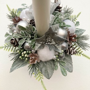 Gyertyás karácsonyi asztaldísz ezüst hamvas - karácsony - karácsonyi lakásdekoráció - karácsonyi lakásdíszek - Meska.hu