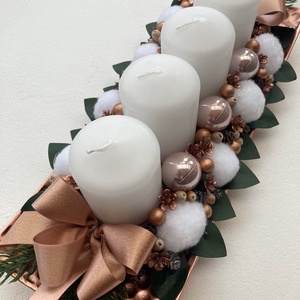 Adventi asztaldísz vörösréz színű - karácsony - adventi díszek - adventi koszorú - Meska.hu