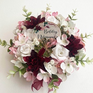 Névnapi virágdoboz bordó rózsaszín - otthon & életmód - dekoráció - virágdísz és tartó - virágbox, virágdoboz - Meska.hu