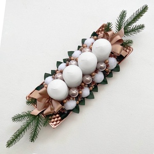 Adventi asztaldísz vörösréz színű, Karácsony, Adventi díszek, Adventi koszorú, Virágkötés, MESKA